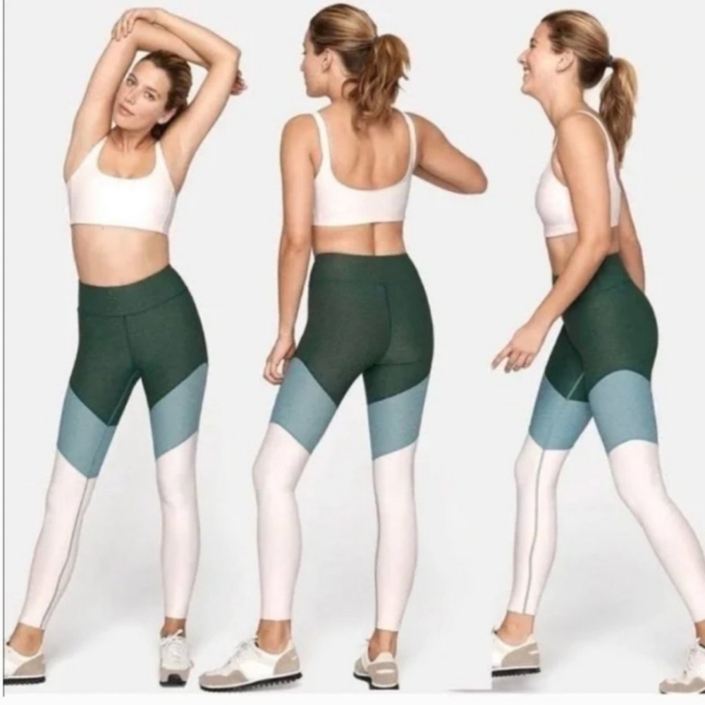 Outdoor Voice Colorblock Pattern 7/8 Spring Legging size Small pink green small